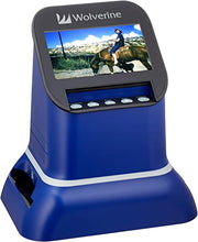 Load image into Gallery viewer, Wolverine F2D Saturn Digital Film &amp; Slide Scanner - Converts 120 Medium Format, 127 Film, Microfiche, 35mm Negatives &amp; Slides to Digital JPEG - Large 4.3&quot; LCD w/HDMI Output (Blue)
