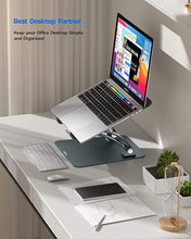 Load image into Gallery viewer, Nulaxy Laptop Stand, Ergonomic Height Angle Adjustable Laptop Riser Holder Compatible with MacBook, Air, Pro, Dell XPS, Samsung, Alienware All Laptops 11-17&quot;, Supports Up to 44 Lbs-Space Grey
