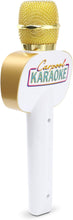 Load image into Gallery viewer, Carpool Karaoke The Mic 1.0, Wireless Karaoke Microphone System, White CPK545 by Singing Machine,Gold &amp; White
