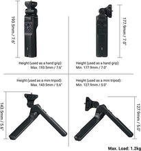 Load image into Gallery viewer, JJC Wired Remote Shooting Grip Mini Tripod for Sony ZV-1 RX100 Mark II III IV V VA VI VII A6500 A6400 A6300 A6100 A6000 A5100 HDR-CX405 CX440 CX675 FDR-AX53 AX43 AX33 AX100 &amp; More Sony Camera Handycam
