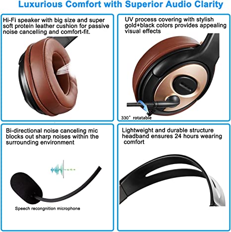 Rebocico USB Headset with Microphone Noise Cancelling & Audio Controls, 3.5mm/USB Jack 2-In-1 Computer Office Teams Headsets, PC Headphone for laptop Skype Call Center, Business Chat, Teaching Rebocico USB Headset with Microphone Noise Cancelling & Audio Controls, 3.5mm/USB Jack 2-In-1 Computer Office Teams Headsets, PC Headphone for laptop Skype Call Center, Business Chat, Teaching