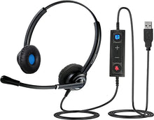 Load image into Gallery viewer, VoicePro 20 Professional Home Office and Call Center USB Headset with Noise Canceling Microphone, HD Speakers and in Line Call Controls with Mute, Compatible with All UC Voice Platforms.
