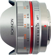 Load image into Gallery viewer, Rokinon FE75MFT-S 7.5mm F3.5 UMC Fisheye Lens for Micro Four Thirds (Olympus PEN and Panasonic),Silver
