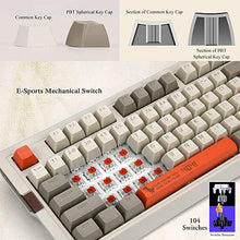 Load image into Gallery viewer, NACODEX AK510 Retro RGB Mechanical Keyboard 104 Keys Anti-Ghosting - PBT SA Spherical Keycap - Customizable RGB Backlight - Programmable Macro Function (RGB Blue Switches)
