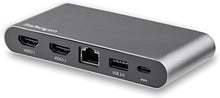 Load image into Gallery viewer, StarTech.com USB C Dock - 4K Dual Monitor HDMI Display - Mini Laptop Docking Station - 100W Power Delivery Passthrough - GbE, 2-Port USB-A Hub - USB Type-C Multiport Adapter - 3.3&#39; Cable (DK30C2HAGPD)
