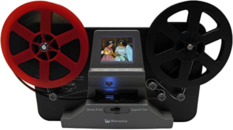 Wolverine 8mm and Super 8 Film Reel Converter Scanner to Convert Film into Digital Videos. Frame by Frame Scanning to Convert 3 inch and 5 inch 8mm Super 8 Film reels into 720P Digital
