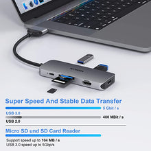 Load image into Gallery viewer, Docking Station for MacBook Pro Air, USB C Docking Station Dual Monitor,Dual HDMI Adapter Hub for Mac MacBook Pro with 2 HDMI(4K @60Hz), 3USB3.0,SD TF Card Reader and 100W PD USB C Port
