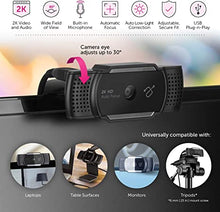 Load image into Gallery viewer, Aluratek HD 1080P Video Webcam for PC, MAC, Desktop &amp; Laptop, Video Call, Conference, USB
