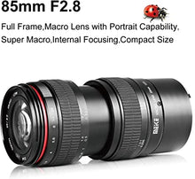 Load image into Gallery viewer, MEKE 85mm F2.8 Manual Focus Macro Portrait Aspherical Medium Telephoto Lens for Panasonic Olympus Micro 4/3 Mirrorless Camera with APS-C
