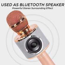 Load image into Gallery viewer, JMFinger Karaoke Microphone for Kids and Adults, Wireless Portable Handheld Bluetooth Microphone with LED Lights - Best Gifts (Rose Gold)
