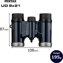 Load image into Gallery viewer, PENTAX Binoculars UD 9x21 - Navy. A bright and clear field of view, lightweight body with roof prism, Fully Multi-Coated optics, 9x magnification, ideal for concerts, sports, traveling.
