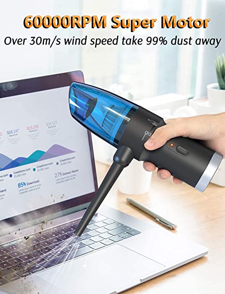 Compressed Air Duster, Keyboard Cleaner, 3-in-1 Mini Vacuum, 36000
