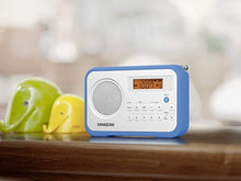 Load image into Gallery viewer, Sangean PR-D18BU AM /FM / Portable Digital Radio with Protective Bumper (White/Blue)
