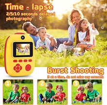 Load image into Gallery viewer, Instant Camera for Kids, Zero Ink Print Digital Camera with Paper Films, Cartoon Sticker and Color Pencils, Selfie Video Camera with Dual Lens and 32GB Card,Toys Gifts for Boys Girls 3-10
