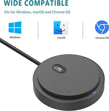 Load image into Gallery viewer, Upgraded USB Conference Microphone for Computer, 360° Omnidirectional Condenser Mic with Mute Key, Great for Video Conference, Gaming, Chatting, Skype, Plug &amp; Play, Windows macOS, Ideal for Gift
