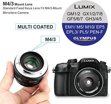 Load image into Gallery viewer, Meike 25mm F1.8 Large Aperture Wide Angle Lens Manual Focus Lens for Olypums Panasonic M43 Mount Mirrorless Cameras
