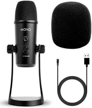 Load image into Gallery viewer, Movo UM700 Desktop USB Microphone for Computer with Adjustable Pickup Patterns Perfect as a Podcast Microphone, Streaming Microphone, Gaming Microphone, and More
