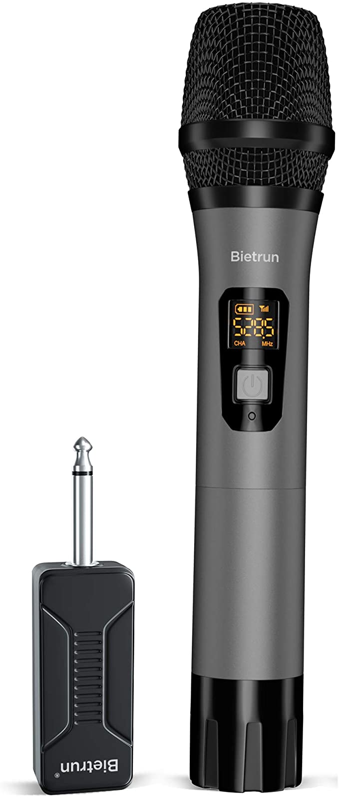 Bietrun Wireless Microphone, UHF Metal Dynamic Handheld Karaoke Mic with Rechargeable Receiver (Work 6hs), 160ft Range, For Karaoke Machine Singing, Amplifier Speaker, Mixer, iphone, Camera, Interview