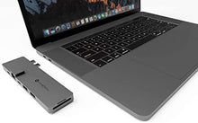 Load image into Gallery viewer, NOV8Tech USB C Hub for M1 MacBook Pro M1 2021/2020/2019/2018/2017/2016 &amp; MacBook Air 2021-2018, 8 in 2 Gray USB Adapter, HDMI &amp; Gigabit Ethernet, 100W Thunderbolt 3, SD 4.0 &amp; MicroSD Reader, 2X USB 3
