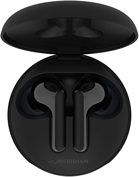 LG TONE Free FN6 - UVnano Kills 99.9% of Bacteria on Speaker Mesh True Wireless Bluetooth Earbuds with Meridian Sound, Dual Microphone, iPhone and Android Compatible, Wireless, Fast Charging, Black