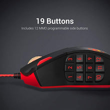 Load image into Gallery viewer, Redragon M901 Wired Gaming Mouse MMO RGB LED Backlit Mice 12400 DPI Perdition with 18 Programmable Buttons Weight Tuning for Windows PC Gaming (Black)

