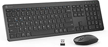 Load image into Gallery viewer, iClever GK08 Wireless Keyboard and Mouse - Rechargeable Wireless Keyboard Ergonomic Full Size Design with Number Pad, 2.4G Stable Connection Slim Keyboard and Mouse for Windows, Mac OS Computer
