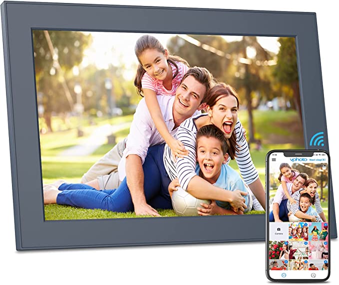 FULLJA 10 inch WIFI Digital Picture Frame Touch Screen IPS HD Display, Smart Digital Photo Frame, 16GB Storage, Auto-Rotate, Motion Sensor, Share Photos and Videos via iOS or Android App, Email, Cloud