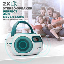 Load image into Gallery viewer, ByronStatics Portable CD Player Boombox with AM FM Radio, Top Loading CD, 1W RMS x 2 Stereo Speaker, Aux-in Jack, LCD Display, AC110-120V Operated
