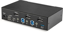 Load image into Gallery viewer, StarTech.com 2 Port DisplayPort KVM Switch - 4K 60Hz - Single Display - Dual Port UHD DP 1.2 USB KVM Switch with Integrated USB 3.0 Hub &amp; Audio - Dell HP Apple Lenovo - TAA Compliant (SV231DPU34K)
