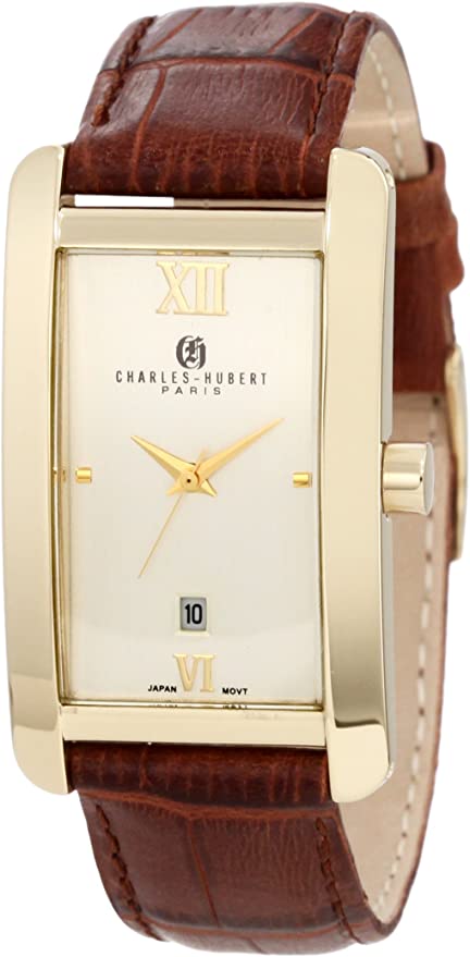 Charles-Hubert, Paris Men's 3670-G Classic Collection Gold-Plated Stainless Steel Watch