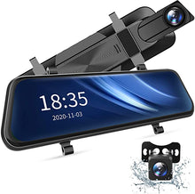Load image into Gallery viewer, 2.5K Mirror Dash Cam Voice Control, Dual Dash Cam with 10&quot; Touch Screen, Rear View Mirror Camera, Waterproof Backup Camera, Parking Assist, Smart Parking Mode, Loop Recording, G-Sensor
