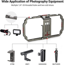 Load image into Gallery viewer, SmallRig Smartphone Video Rig, Filmmaking Vlogging Rig Metal Case Phone Video Stabilizer Aluminium Alloy Grip Tripod with Cold Shoe Mount for Videomaker Videographer - 2791
