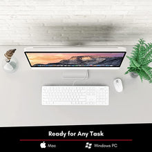 Load image into Gallery viewer, Macally Slim USB Wired Keyboard for Mac and Windows PC - Full Size 104 Key Layout &amp; 16 Shortcut Keys - Compatible Wired Apple Keyboard with Numeric Keypad and Scissor Keycaps for Smooth Typing
