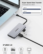Load image into Gallery viewer, PISEN USB C Hub, USB C Adapter with 4K HDMI, USB 3.0, 100W PD Output, SD/TF Card Reader, 7-in-1 USB C Docking Station Compatible with MacBook Air, MacBook Pro,XPS,USB C Laptops,Type C Devices
