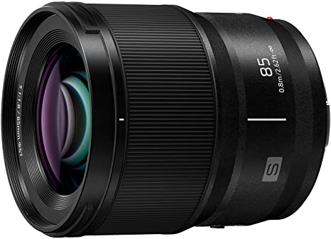 PANASONIC LUMIX S Series Camera Lens, 85mm F1.8 L Mount Interchangeable Lens for Mirrorless Full Frame Digital Cameras, S-S85, Black