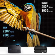 Load image into Gallery viewer, WiFi Mini Projector, DBPOWER 7000L HD Video Projector with Carrying Case&amp;Zoom
