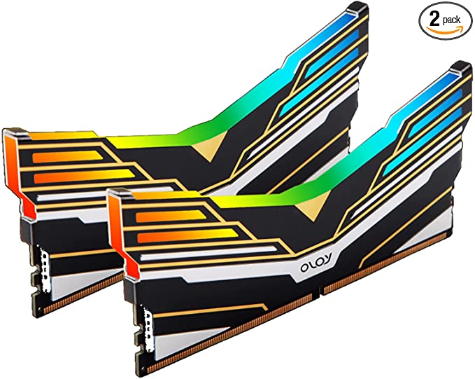 OLOy DDR4 RAM 16GB (2x8GB) Warhawk Aura Sync RGB 3200 MHz CL16 1.35V 288-Pin Desktop Gaming UDIMM (MD4U0832160BE0DA)