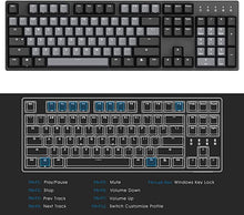 Load image into Gallery viewer, Durgod Taurus K310 Mechanical Gaming Keyboard - 104 Keys - Double Shot PBT - NKRO - USB Type C (Cherry Blue, Grey)
