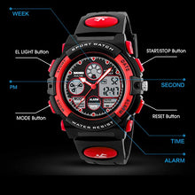 Load image into Gallery viewer, Girls Digital Watch Outdoor Sports 50M Waterproof Electronic Watches Alarm Clock 12/24 H Stopwatch Calendar Boy Girl Wristwatch - Red
