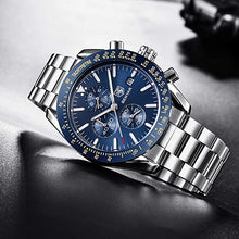 Load image into Gallery viewer, BENYAR Mens Watches Quartz Chronograph Business Luxury Brand Waterproof Wristwatches Fashion Brown Leather Watches for Men
