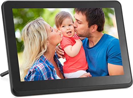 Digital Photo Frame WiFi Digital Picture Frame kimire 1920x1080 Touch Screen, Support Thumb USB Drive and SD Slot, Music Player, Alarm Clock, Share Photo and Video via APP, Cloud, Email(10inch Black)