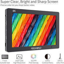 Load image into Gallery viewer, FEELWORLD T7 7 Inch IPS 4K HDMI Camera Field Monitor Video Assist Full HD 1920x1200 Solid Aluminum Housing DSLR Monitor with Peaking Focus False Colors

