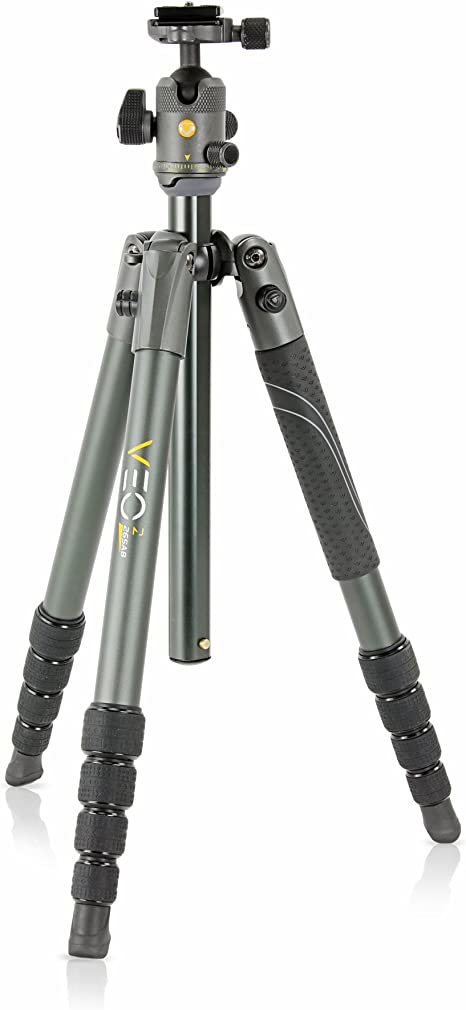 Vanguard VEO 2 265AB Aluminum Travel Tripod with VEO 2 BH-50 Ball Head for Sony, Nikon, Canon, Fujifilm Mirrorless, Compact System Camera (CSC), DSLR