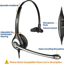 Load image into Gallery viewer, Wantek Corded Telephone Headset Mono w/Noise Canceling Mic + Quick Disconnect Compatible with ShoreTel Polycom Zultys NEC Aspire Dterm Nortel Norstar Meridian Siemens ROLM Landline Deskphones(600QS2)
