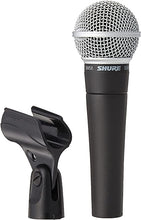 Load image into Gallery viewer, Shure SM58 Cardioid Dynamic Vocal Microphone with 25&#39; XLR Cable, Pneumatic Shock Mount, Spherical Mesh Grille with Built-in Pop Filter, A25D Mic Clip, Storage Bag, 3-pin XLR Connector (SM58-CN)
