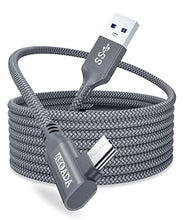 Load image into Gallery viewer, for Oculus Quest 2 Link Cable 20ft/6M, AkoaDa for Oculus Link Cable, 90 Degree Angled High Speed Data Transfer &amp; Fast Charging Cable for Oculus Quest VR Headset and Gaming PC(Grey)
