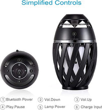 Load image into Gallery viewer, DIKAOU Led Flame Speaker, Torch Atmosphere Bluetooth Speakers&amp;Outdoor Portable Stereo Speaker with HD Audio and Enhanced Bass,LED flickers Warm Yellow Lights BT4.2 for iPhone/iPad/Android
