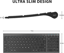 Load image into Gallery viewer, iClever BK10 Bluetooth Keyboard, Universal Wireless Keyboard, Rechargeable Bluetooth 5.1 Multi Device Keyboard with Number Pad Full Size Stable Connection for Windows, iOS, Android
