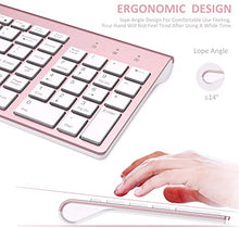 Load image into Gallery viewer, Wireless Keyboard and Mouse, FENIFOX Full-Size Whisper-Quiet Compact Compatible with Mac PC Laptop Tablet Notebook Windows - Rose Gold Pink
