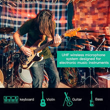 Load image into Gallery viewer, Wireless Guitar System,XIAOKOA UHF Wireless Guitar Transmitter Receiver 164Feet Range with HD LED Screen for Electric Guitar Bass Musical Instruments ?Black?
